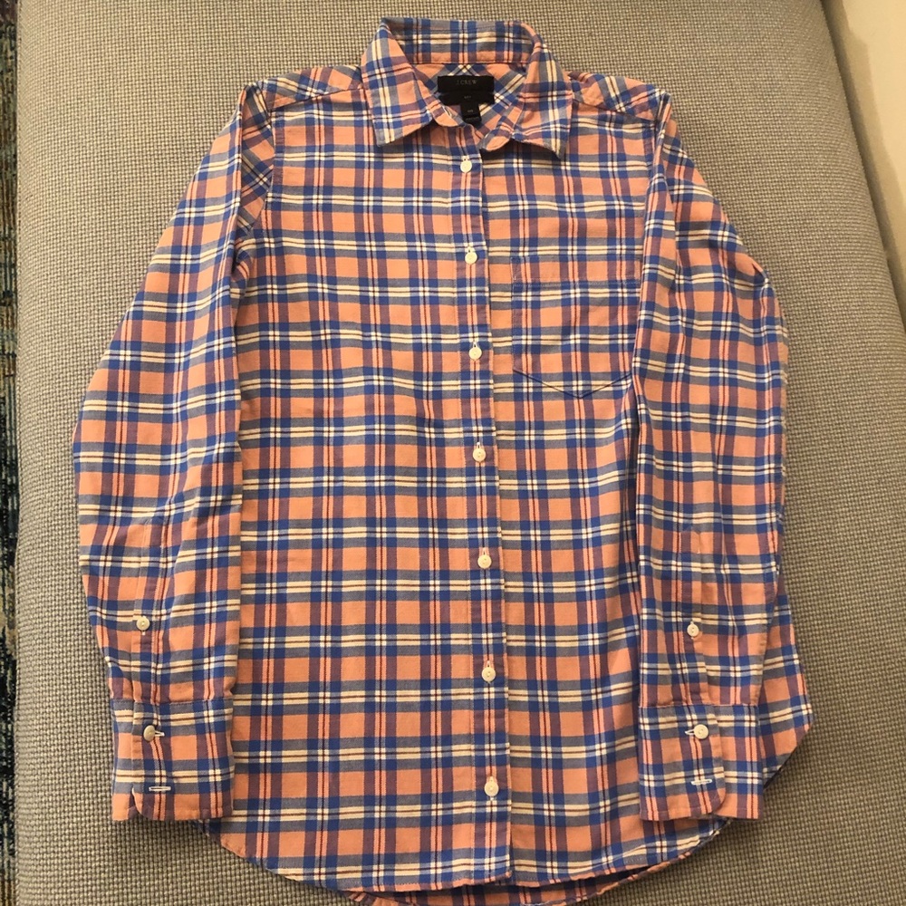 J. Crew Plaid Flannel Boy Shirt - Picture 4 of 6